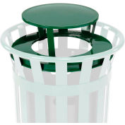Global Industrial Steel Rain Bonnet Lid For 24 Gallon Trash Can, Green