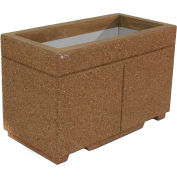 Concrete Outdoor Planter w/Forklift Knockouts, 48"Lx24"Wx30"H Rectangle Gray Limestone