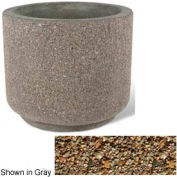 Planteur extérieur béton 36 "diamètre x 30 » H tour Tan River Rock