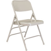 National Public Seating Steel Folding Chair - Premium with Triple Brace - Gray - Pkg Qty 4