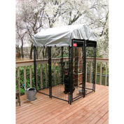 Lucky Dog Uptown Dog Welded Wire Kennel With Cover 4' x 4' x 6' Black