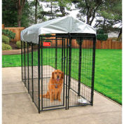 Lucky Dog Uptown Dog Welded Wire Kennel With Cover 4' x 8' x 6' Black