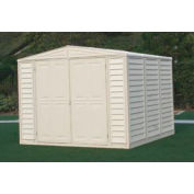 DuraMate Vinyl Outdoor Storage Shed 00384, 7'10"W X 7'10"D X 6'1"H, Includes Foundation