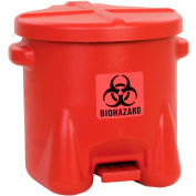 Eagle 10 Gallon Sécurité Poly Biohazardous Waste Can, Rouge - 945BIO