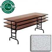Correll Adjustable Height Folding Table - Laminate - 30" x 96" - Gray Granite