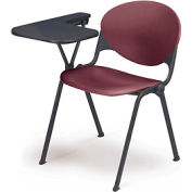Concepteur d’empilage bras chaise bureau w / gauche remis Tablet - siège Bourgogne & dos