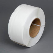Cerclage de qualité machine industrielle™ mondiale, 1/4 « L x 18000'L x 24 » d’épaisseur, 8 x 8 » Core, Blanc