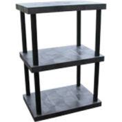 Structural Plastic Solid Shelving, 36"W x 24"D x 51"H, Black