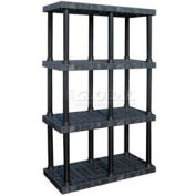 Structural Plastic Adjustable Vented Shelving, 48"W x 24"D x 72"H, Black