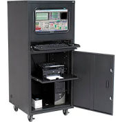 Global Industrial™ Mobile Heavy-Duty Computer Cabinet, Noir, Non assemblé