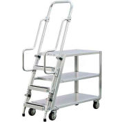 Nouvel âge 99555 échelle d'étape en aluminium, chariot de cueilleur de stock 3 étagères plates