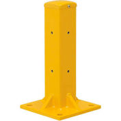 Global Industrial™ Protective Steel Barrier Post For Single Rail, 18"H , Jaune