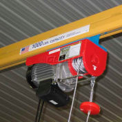 Powered Wire Rope Winch 1000 Lb. Capacity for Shop Crane™ Overhead Cranes