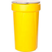 Eagle 55 Gal. Yellow Plastic Open-Head Tapered Lab Pack Drum 1655M - Metal Lever-Lock Ring
