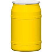 Eagle 55 Gal. Yellow Plastic Open-Head Straight Lab Pack Drum 1656M - Metal Lever Lock