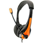 Single Plug Headset with Microphone, Orange