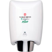 World Dryer SMARTdri Plus Automatic Hand Dryer With HEPA Filter, White Aluminum, 120V