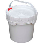 3,5 Gallon Screw-Top Plastic Pail - Lid PAIL-SCR-35-W - Blanc