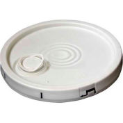 Tear-Tab Lid LID-2-PWST with Plastic Spout for 2 Gal White Open Head Pail