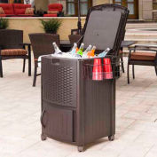 Suncast Resin Wicker Cooler With Cabinet, Java