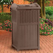 Suncast Resin Wicker Trash Hideaway, Java