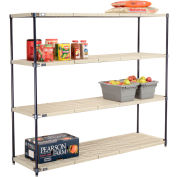 Nexel®, Nexelite®, 4 Tier, Vented Plastic Mat Shelving Unit, 72"W x 21"D x 63"H