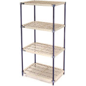 Nexel®, Nexelite®, 4 Tier, Vented Plastic Mat Shelving Unit, 42"W x 24"D x 86"H