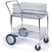 Bureau Wesco® & Mail panier 272230 33,5 x 23,75 5" roulettes en caoutchouc, roues 10"