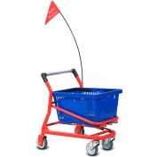 VersaCart ® Kiddy EZcart for (1) 28 Gallon Plastic Shopping Basket, Metallic Gray