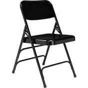 National Public Seating Steel Folding Chair - Premium with Triple Brace - Black - Pkg Qty 4