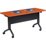 Interion® Table d'entraînement - Flip-Top 60" x 24" - Cerise