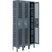 Global Industrial™ Infinity® Single Tier 3 Dr Ventilated Locker,12"Wx18"Dx72"H,Unassembled