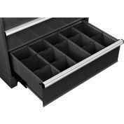 Global Industrial™ Dividers for 10"H Drawer of Modular Drawer Cabinet 36"Wx24"D, Noir