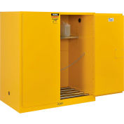 Global Industrial™ 110 Gallon Drum Storage Safety Cabinet avec rouleaux, fermeture manuelle