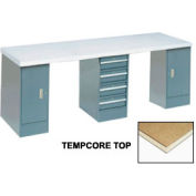 Global Industrial 96"W x 30"D Extra Long Production Workbench - Shop Top Square Edge - Gray