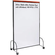 Global Industrial Deluxe Mobile Office Partition Panel, Double-sided Whiteboard, 48-1/4Wx77H