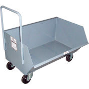 Low-Profile Steel Hopper Truck With Side Scoop, 1/4 Cu. Yd. Cap, 1000 Lbs. Cap, Gray
