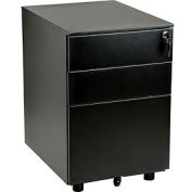 Interion® 3 Drawer Low File Cabinet - Noir