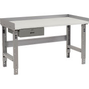 Global Industrial™ Workbench w/ Laminate Square Edge Top & Drawer, 60"W x 36"D, Gray