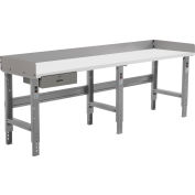 Global Industrial™ Établi avec Stratifié Square Edge Top &Tiroir, 96"W x 36"D, Gris