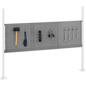 Panel Kit for 60"W Workbench with 18"W and 36"W Pegboards, Mounting Rail -Gray
