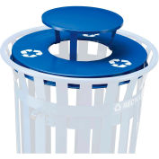Global Industrial Rain Bonnet Lid - 36 Gallon Blue w/ Recycle Logos