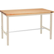 Global Industrial™ 48 x 36 Ajustable Height Workbench Square Tube Leg - Birch Square Edge Tan