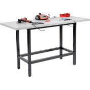Global Industrial 72"W x 30"D Standing Height Workbench - Plastic Laminate Square Edge - Black