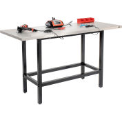 Global Industrial 72"W x 30"D Standing Height Workbench, Stainless Steel Square Edge - Black