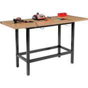 Global Industrial 72"W x 30"D Standing Height Workbench, Shop Top Square Edge - Black