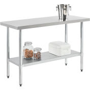 Global Industrial™ 430 Table en acier inoxydable, 48 x 24 », sous étagère