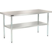 Global Industrial™ 430 Table en acier inoxydable, 36 x 30 », sous-étagère galvanisée