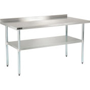 Global Industrial™ 430 Table en acier inoxydable, 60 x 30 », sous étagère, dosseret 2 »