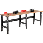 Global Industrial™ 96x30 Ajustable Height Workbench C-Channel Leg - Shop Top Square Edge Black
